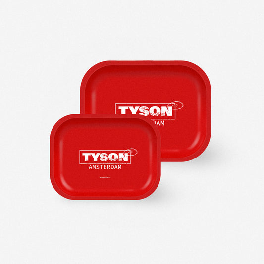 Rolling Tray – Red ”TYSON AMSTERDAM” (Medium Size)